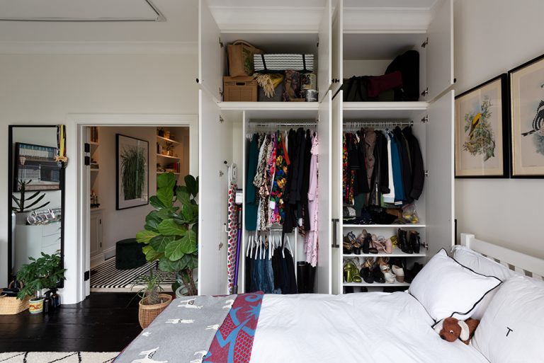 bespoke wardrobe with storage space for clothes rail and drawers