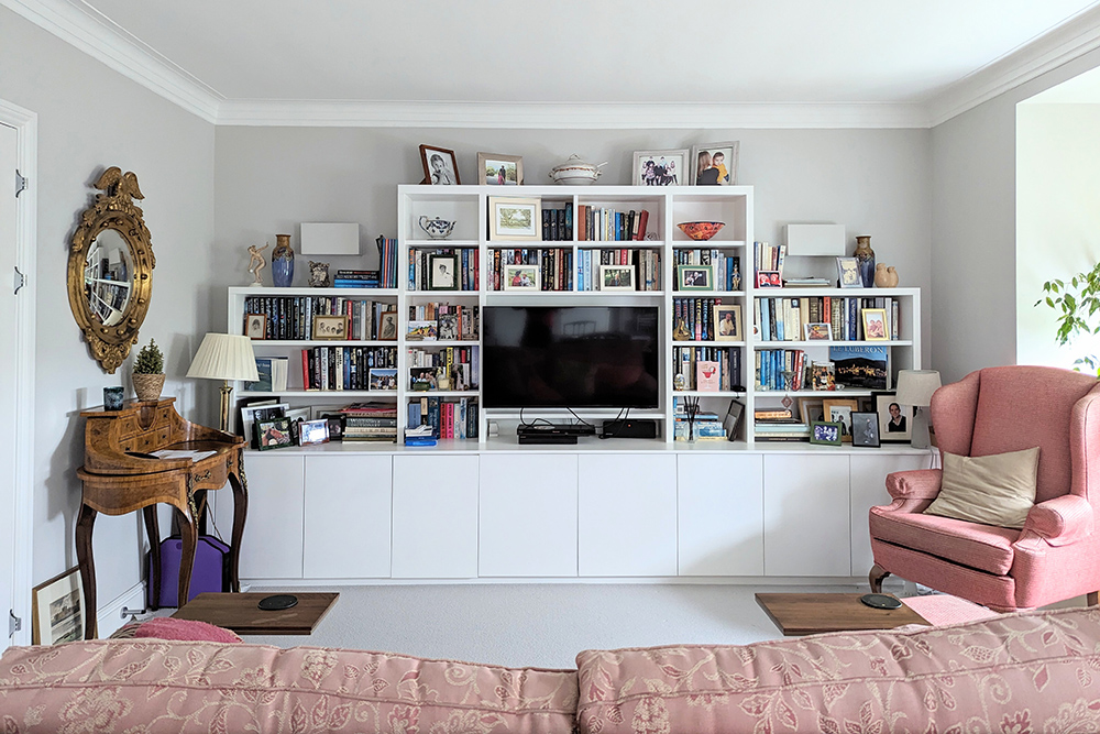 Large built-in TV unit with storage