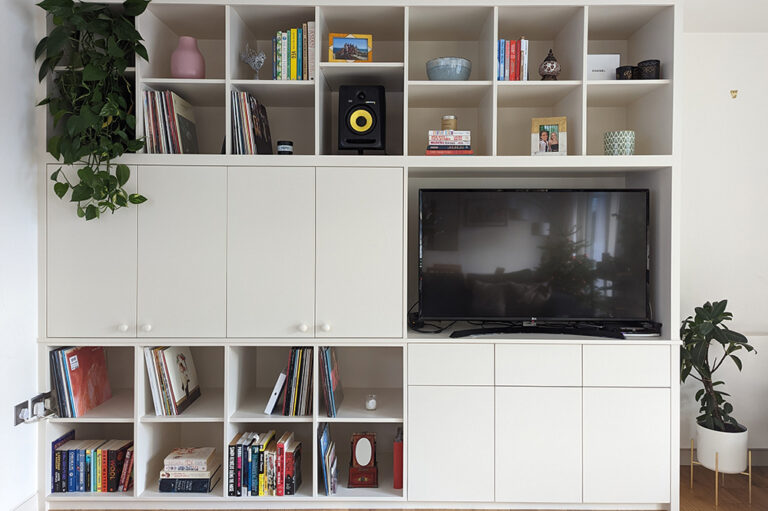 Built in TV wall unit with shelving
