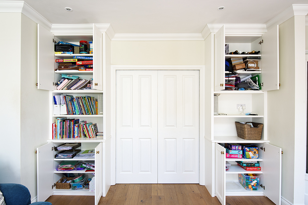 White Alcove Cupboard with Shelving for storage