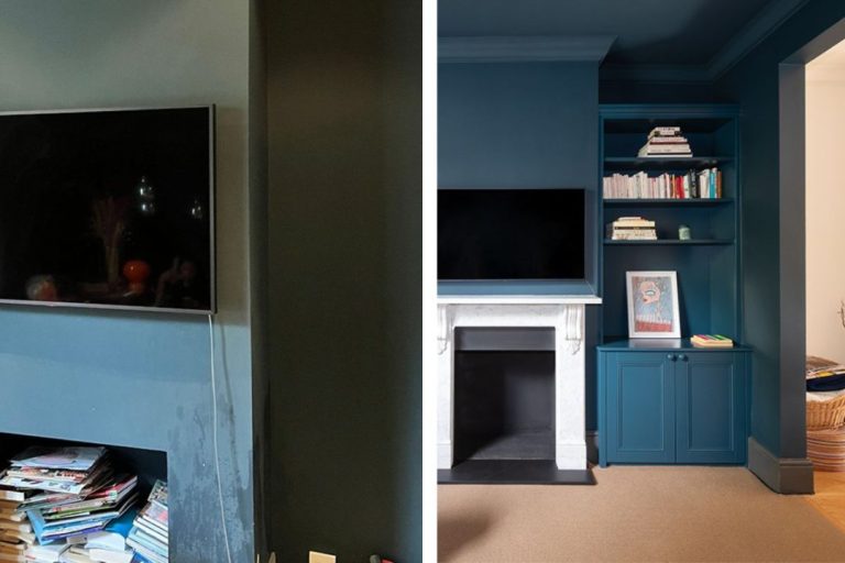 New alcove cupboards in living room – Hoxton