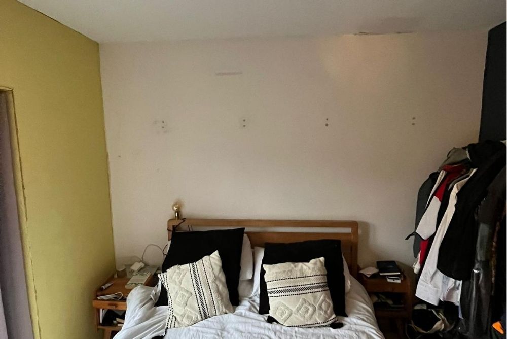 Before picture of a bedroom in Peckham.
