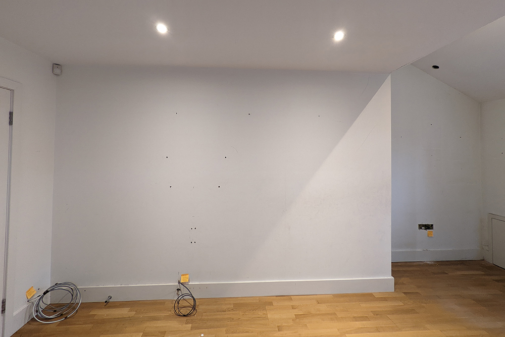 Empty wall in space room