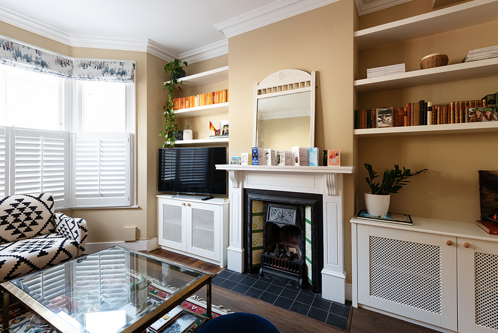 Fitted alcove bookcase