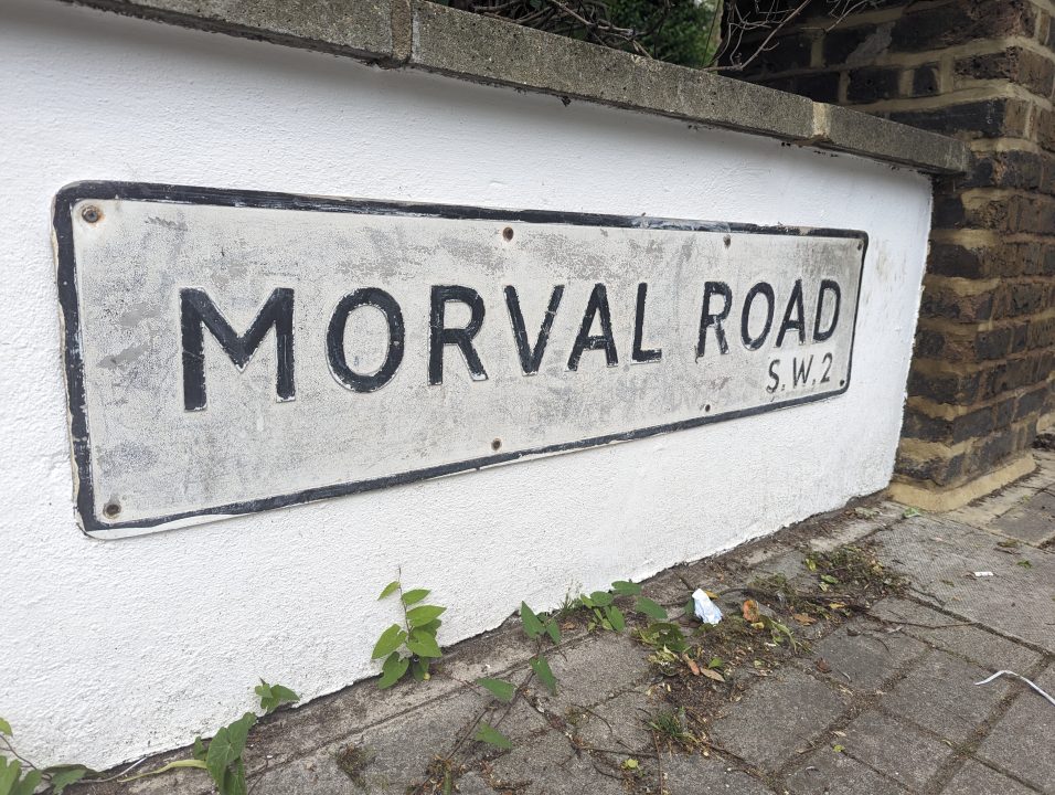 Street name in Brixton near where our local carpenter built some cupboards and wardrobes.