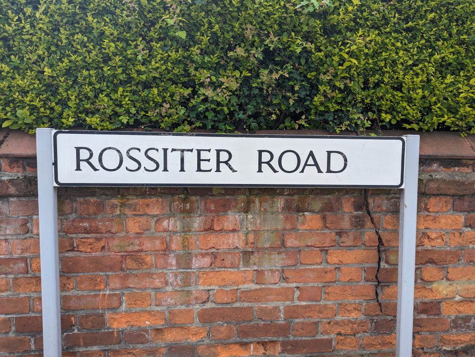A street name in Balham against a wall