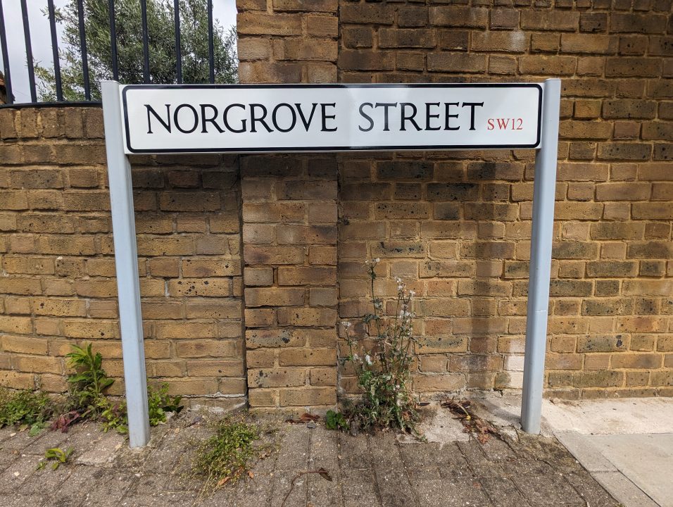 A road name called Norgrove in Balham