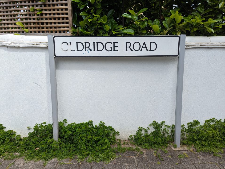 Street name of a road in Balham called Oldridge