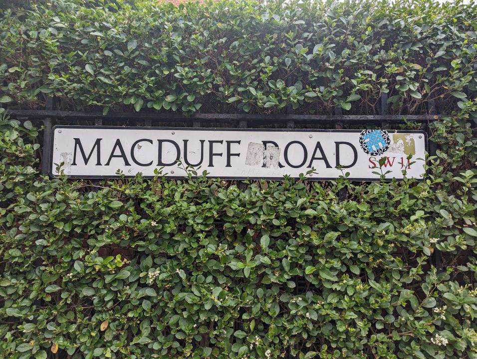 Street name in Battersea, SW11