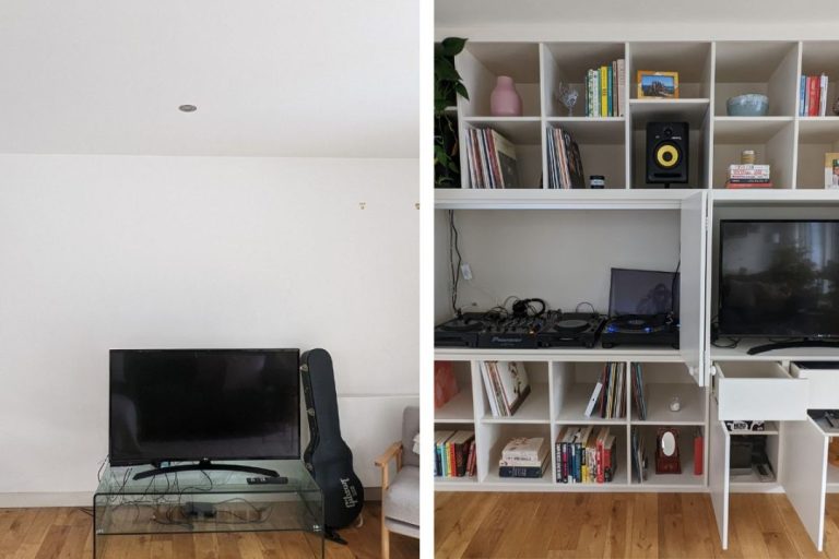 TV wall unit with space to DJ – Whitechapel