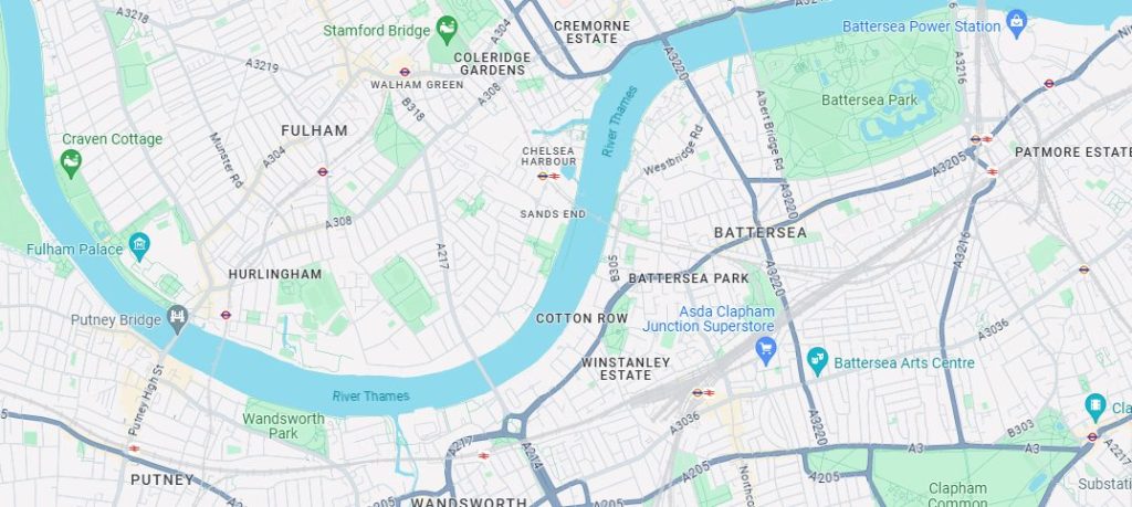 Map of Battersea