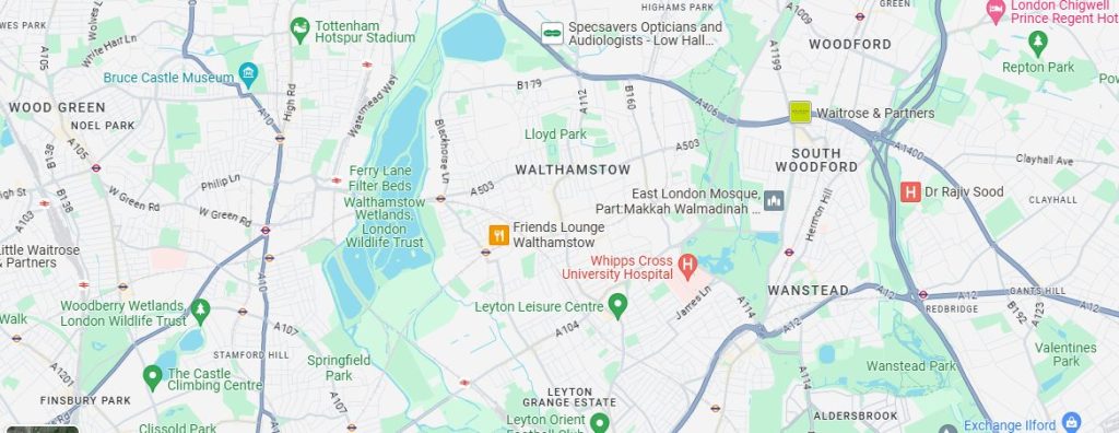 Map of Walthamstow