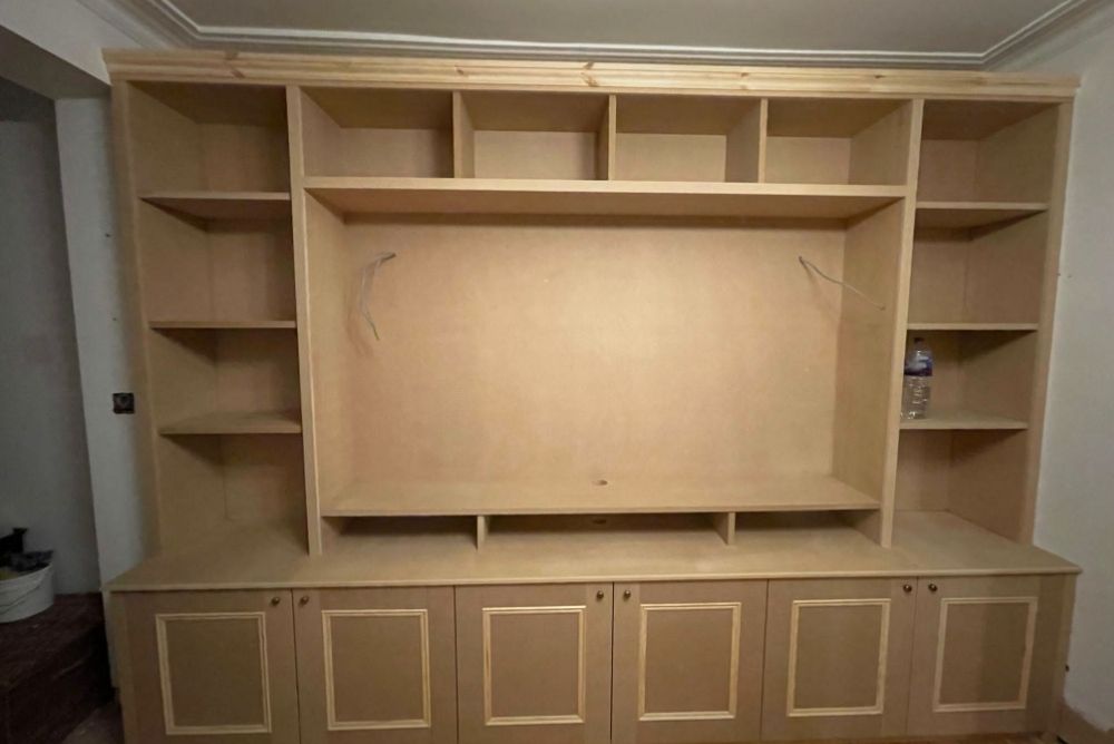 TV unit with shelving and cupboards