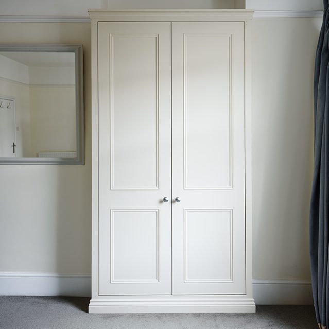 White Built-In Alcove Wardrobe - made with MDF and hand-painted